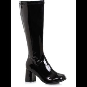 Black Patent Knee High Boots